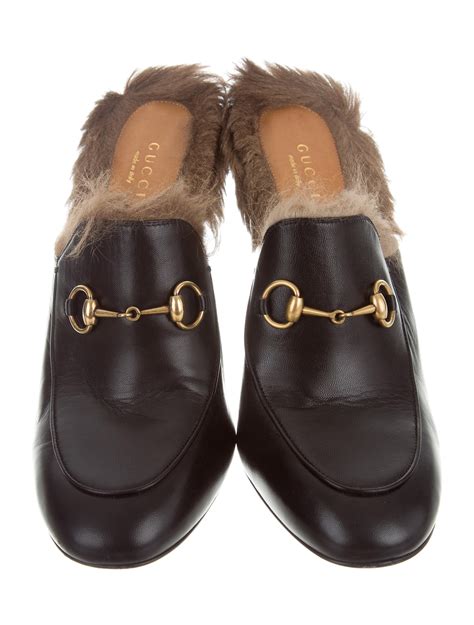 gucci fur mules|gucci princetown fur sale.